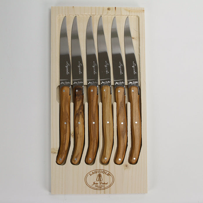 Set of 6 Steak Knives - Olivewood