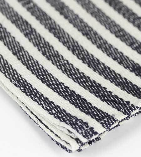 Heavy Linen Dish Towel - Navy Stripes