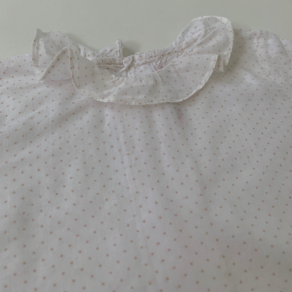 Bonpoint White Polka Dot Blouse With Collar: 6 Months – Littlest Luxuries