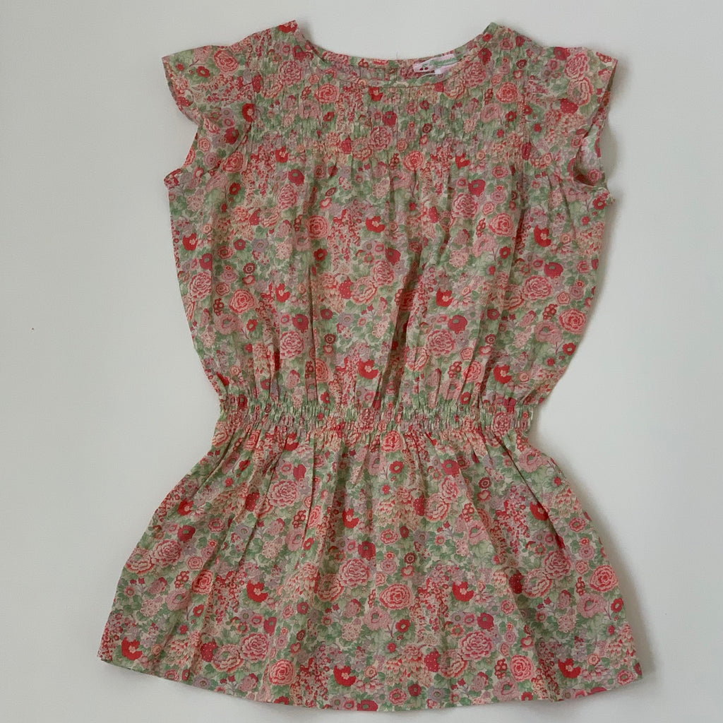 Bonpoint Coral Liberty Print Dress With Gathered Waist And Smocking: 6 ...