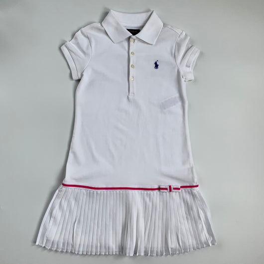 Ralph Lauren White Polo Dress With Pleat Skirt: 7 Years – Littlest Luxuries