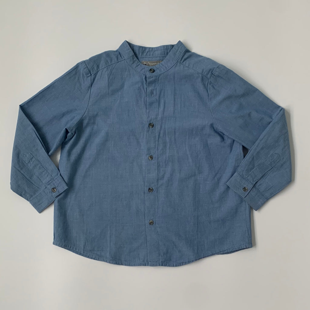 Bonpoint Blue Chambray Collarless Shirt: 4 Years – Littlest Luxuries