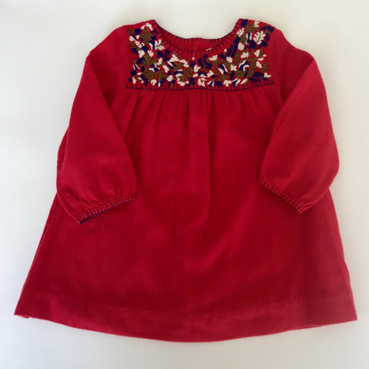 Bonpoint Red Wool Dress With Embroidery: 18 Months – Littlest Luxuries