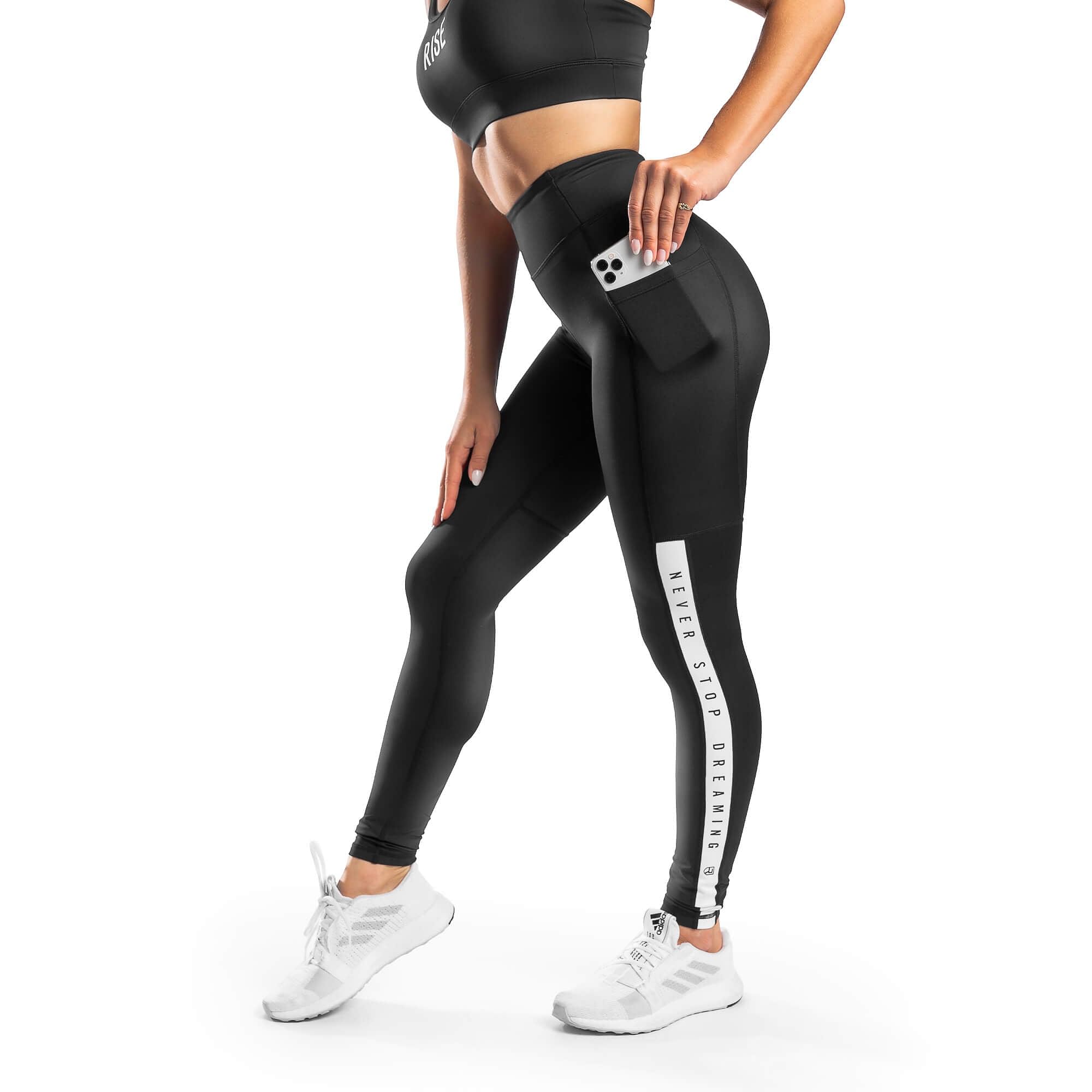 Eodora Yoga Pants with Back Pockets Women's High Waist Stretch Leggings  Black Camo M 