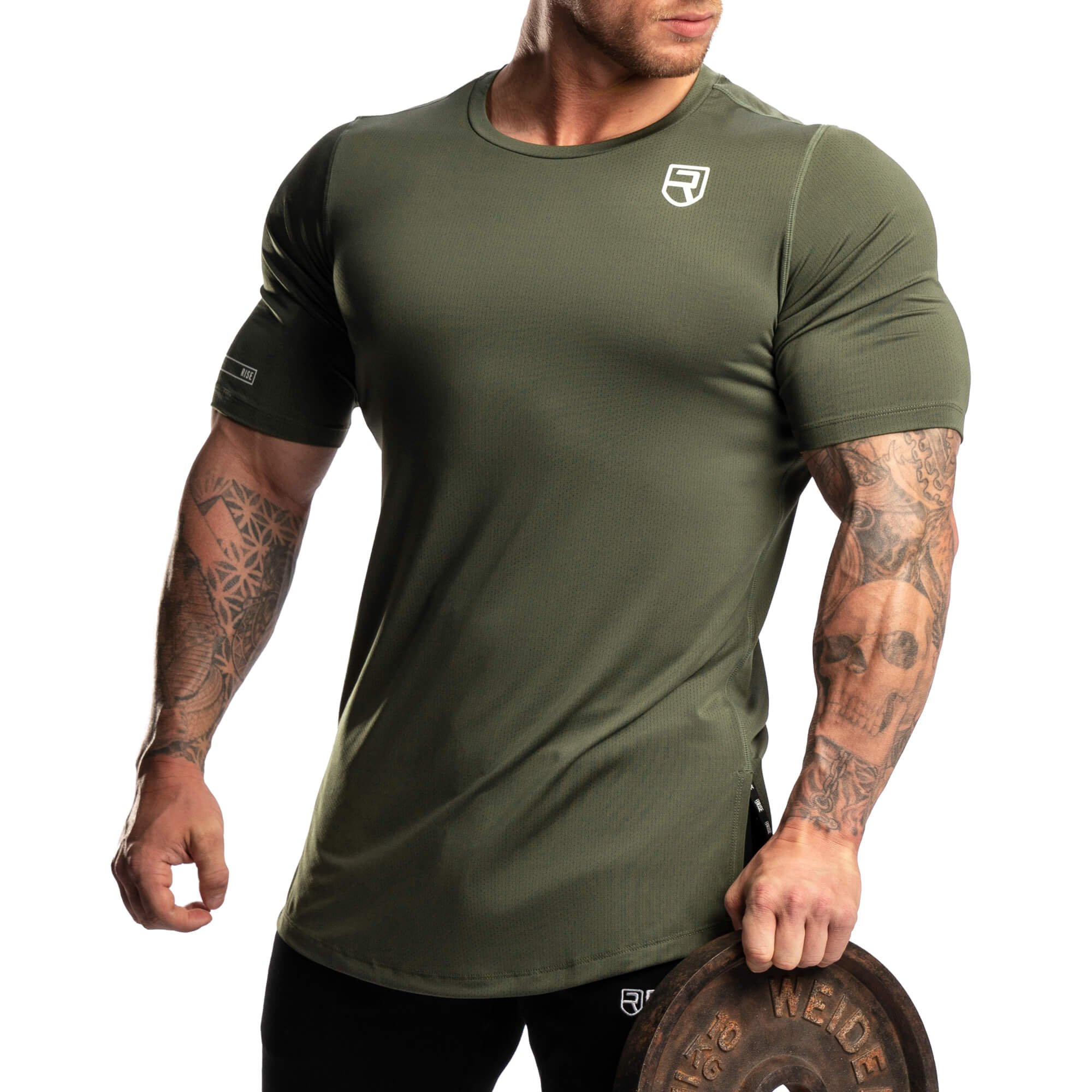 MTA Sport Athletic Wear Crew T-Shirt Men's Medium Vented Shoulder Hem Green