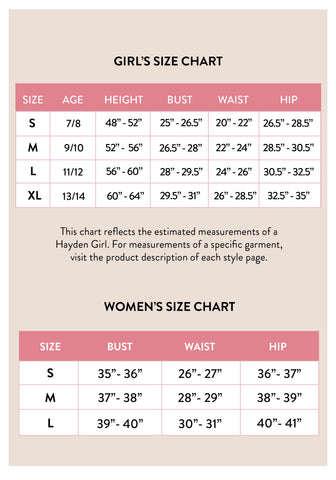 Size Guide | Cute Girls Clothing & Fashion | Hayden Girls