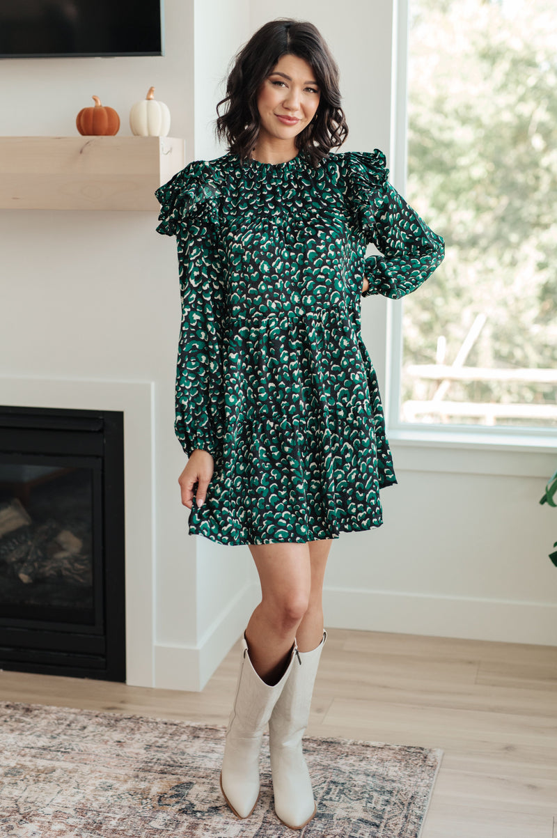 LARISSA  Sweater dress with ruffle sleeve – Point Zero