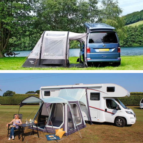 Drive away awning lifestyle images low and tall 