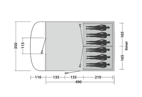 Easy Camp Family 8 Tunnel Tent LUX- Palmdale 800 Person