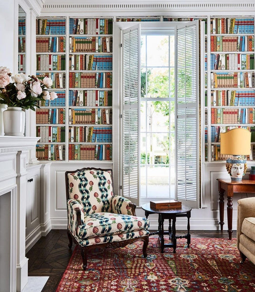 BIBLIOTHEQUE - MULTICOLOR wallpaper Brunschwig & fils