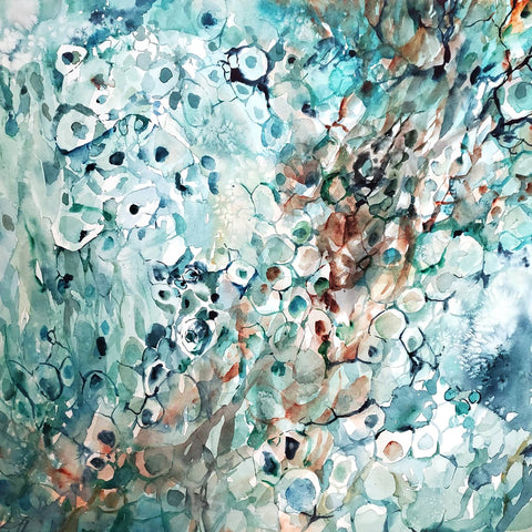 Currents, a melanoma cancer watercolor painting