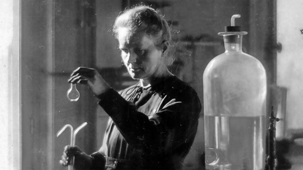 Marie Curie in her laboratory, 1925