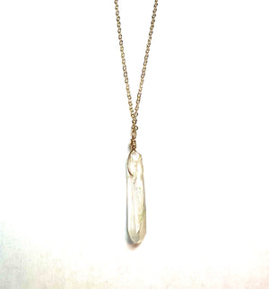 Small Quartz Point necklace - Oohjacquelina Jewelry & Permanent Jewelry Boston
