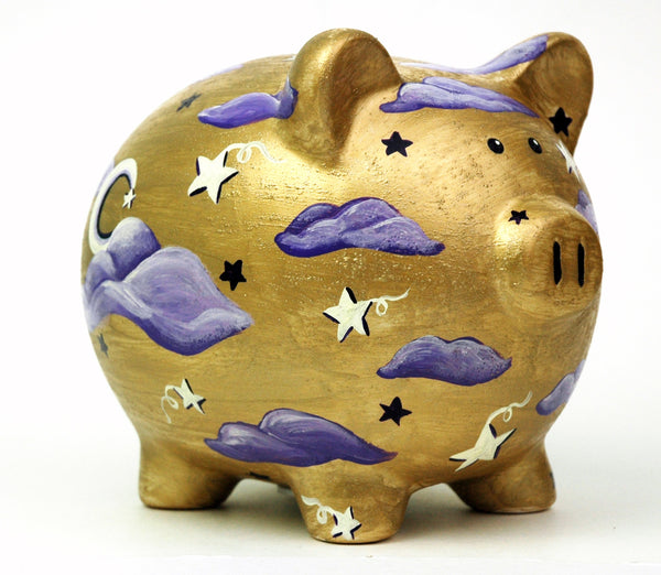 Custom Hand Painted Piggy Bank 