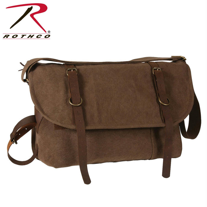 Rothco Vintage Canvas Explorer Shoulder Bag w/ Leather Accents
