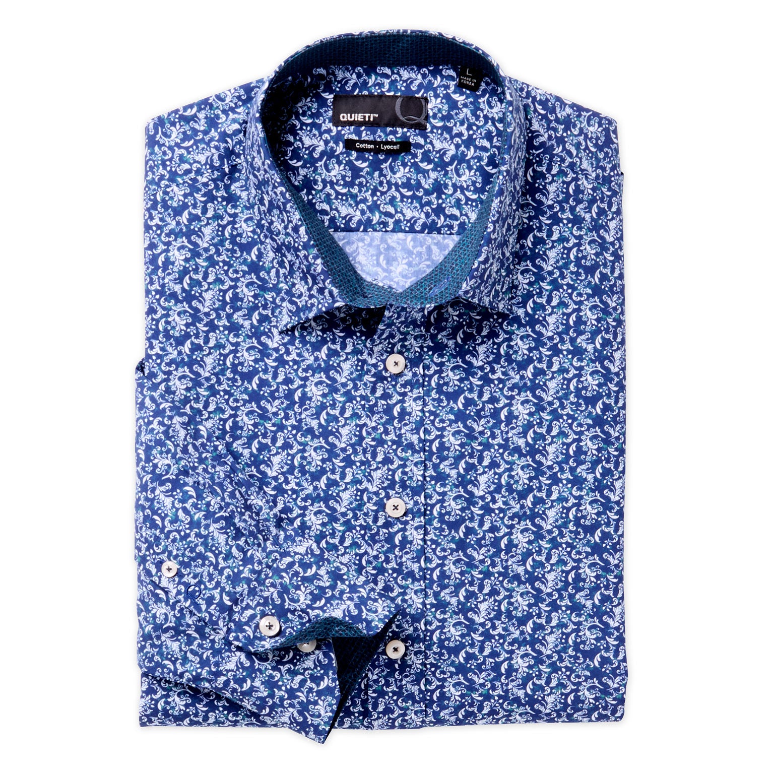 Blair Men's Long Sleeve Woven Paisley Shirt - QUIETI