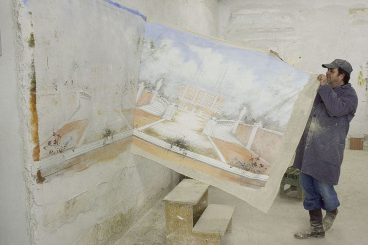 Fresco removal from the wall