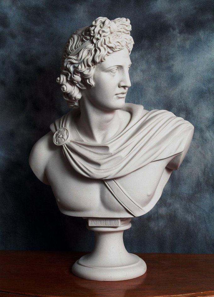 Apollo bust sculpture bonded marble