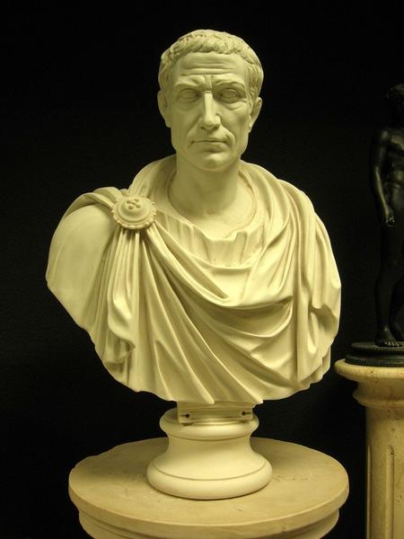 Julius Caesar in Toga Bust Sculpture