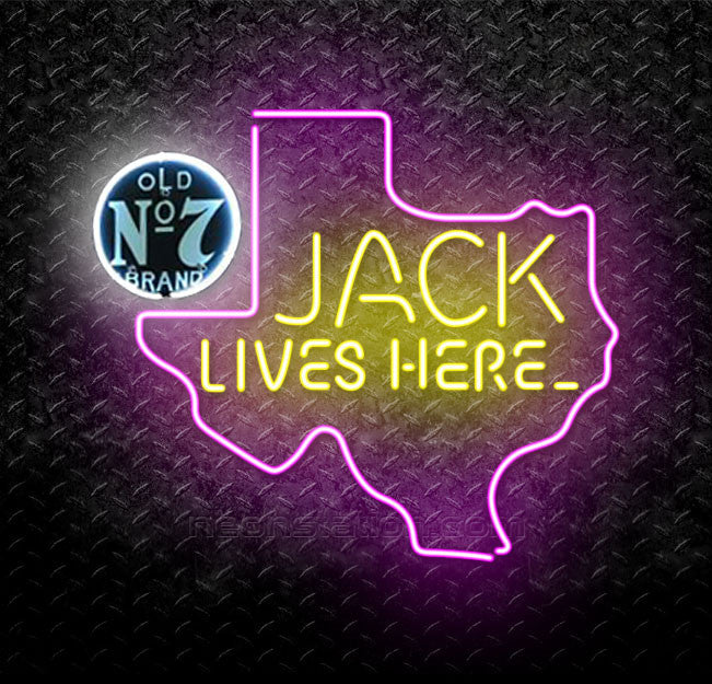 Acheter Jack Daniels Jack Lives Here Texas Neon Sign en ligne