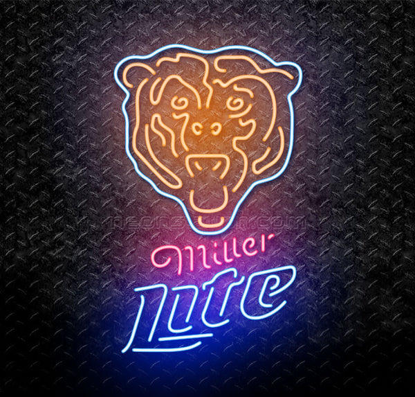 Miller Lite NFL Chicago Bears Neon Sign For Sale