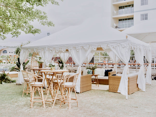 luxury white wedding marquee