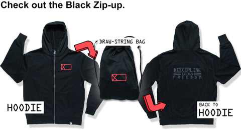 Black zip-up DEF Hoodie (QuikFlip)