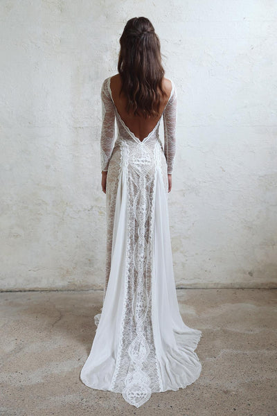 boho long sleeve lace dress