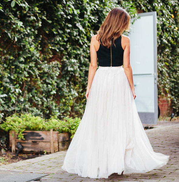 white top for tulle skirt