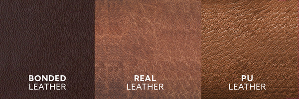 Difference between Bonded Leather - Real Leather - PU Leather - Swatches - www.ChairsThatGive.com