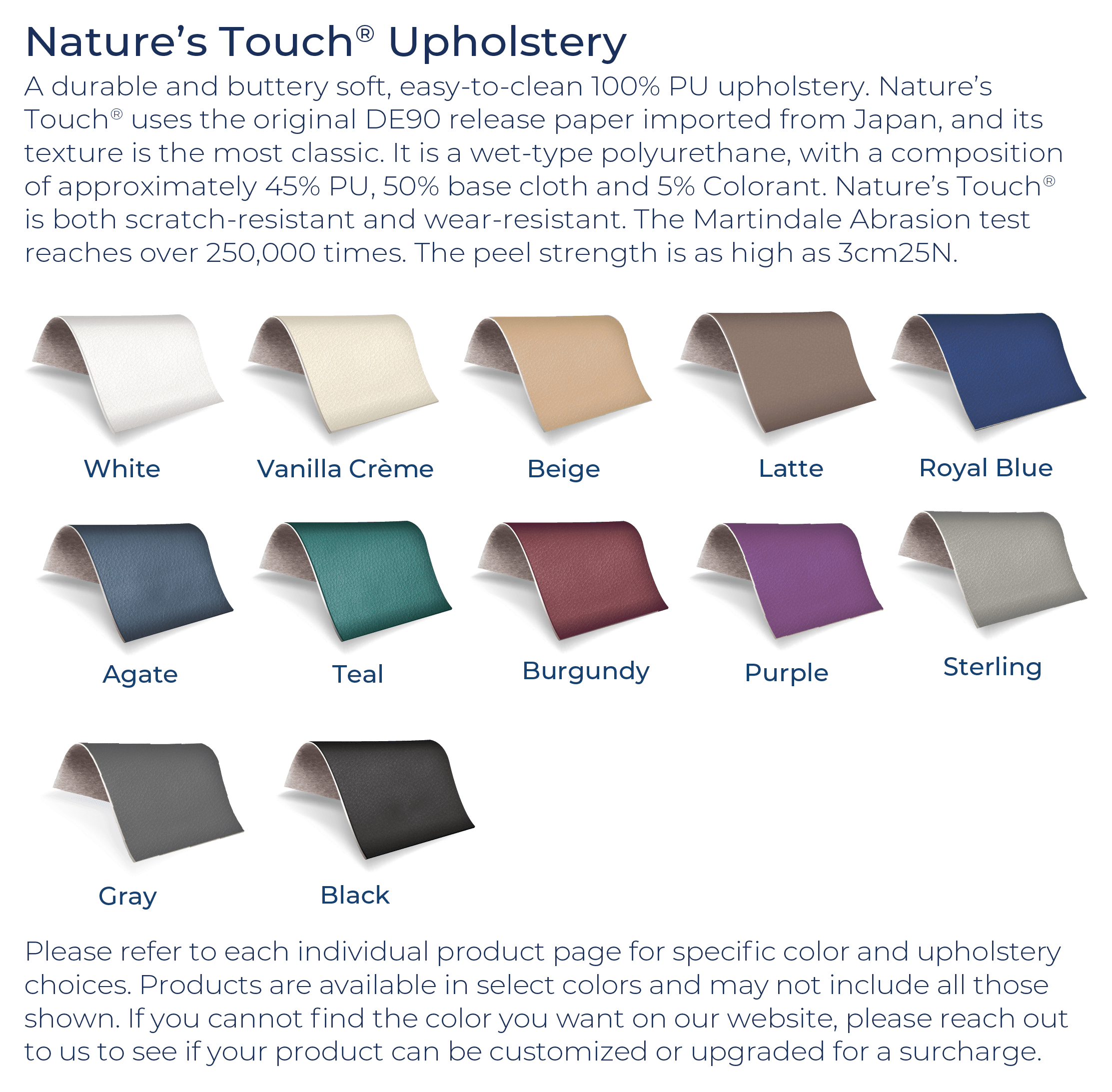 Living Earth Crafts Upholstery Color Options - www.ChairsThatGive.com