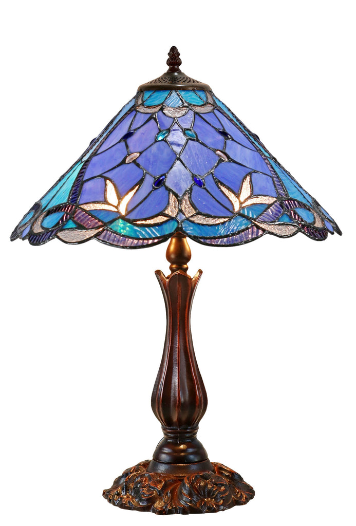 tiffany style blue table lamp