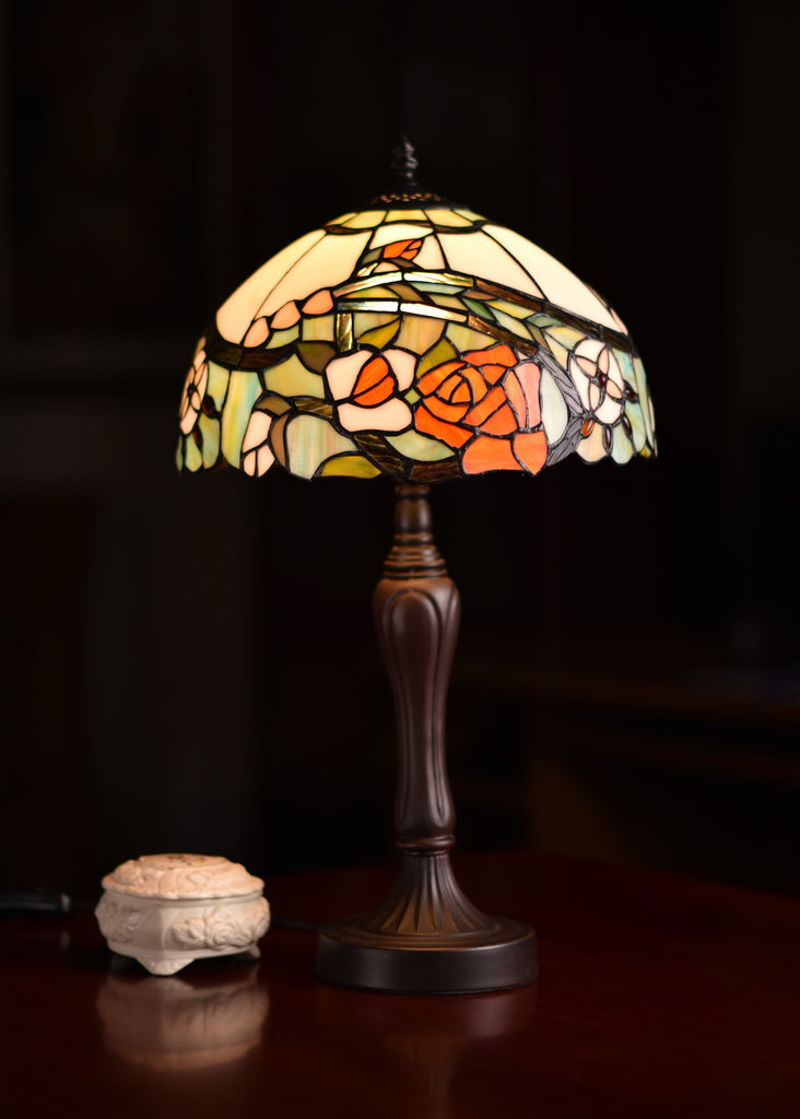 Amazing Flower Style  Stained Glass Tiffany Bedside Lamp