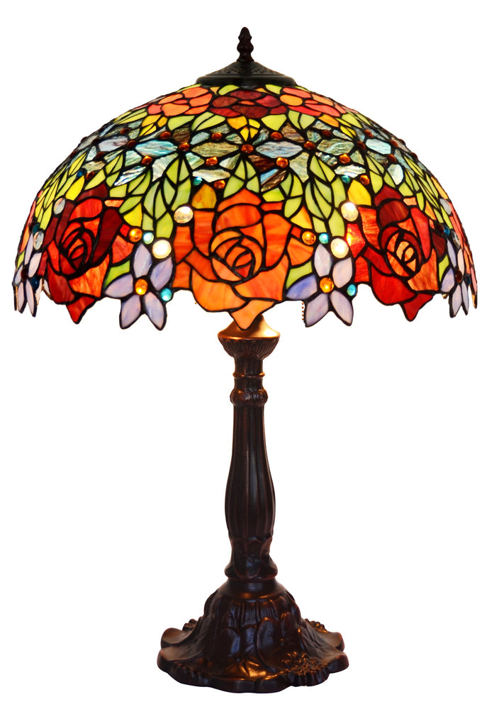 rose stained glass lamp