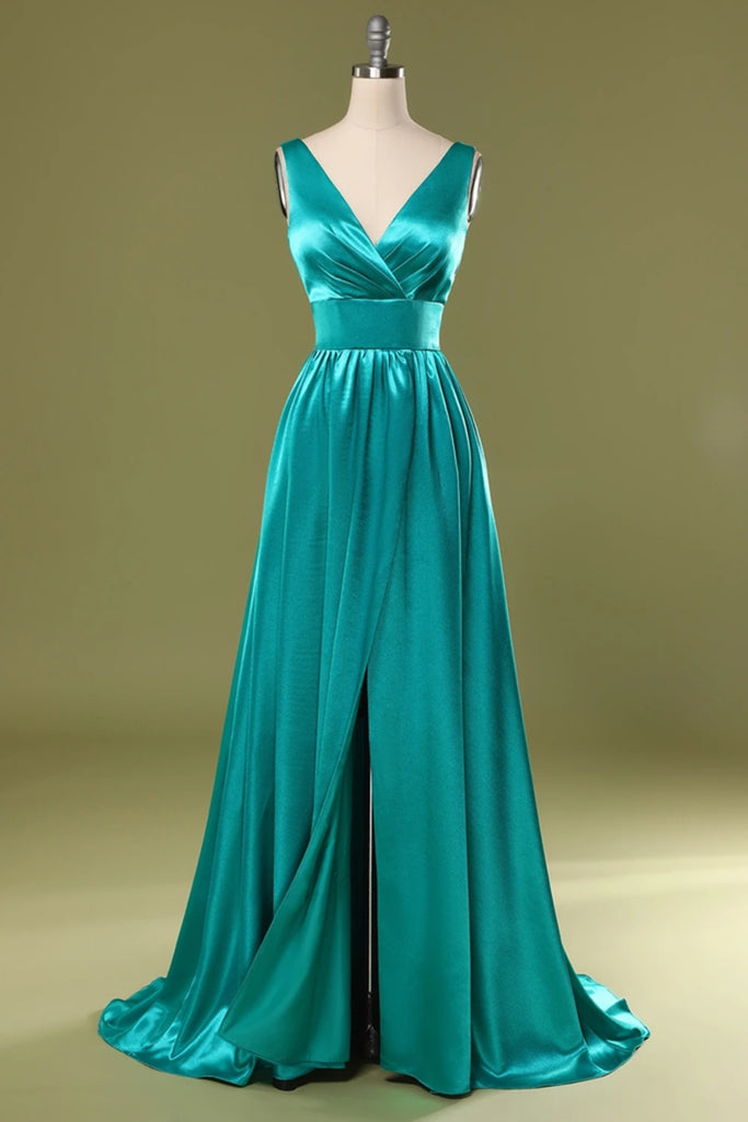 turquoise prom dress long