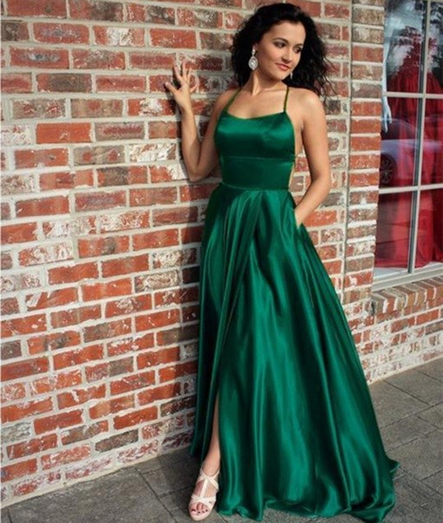 long emerald green dress