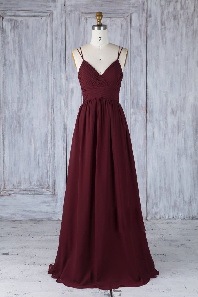 burgundy chiffon dress