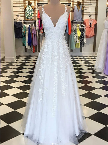 lace white prom dress