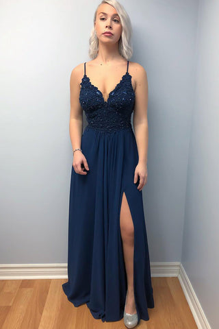 lace and beads navy dress