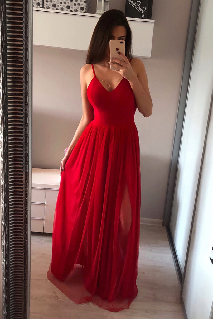 long red elegant dresses