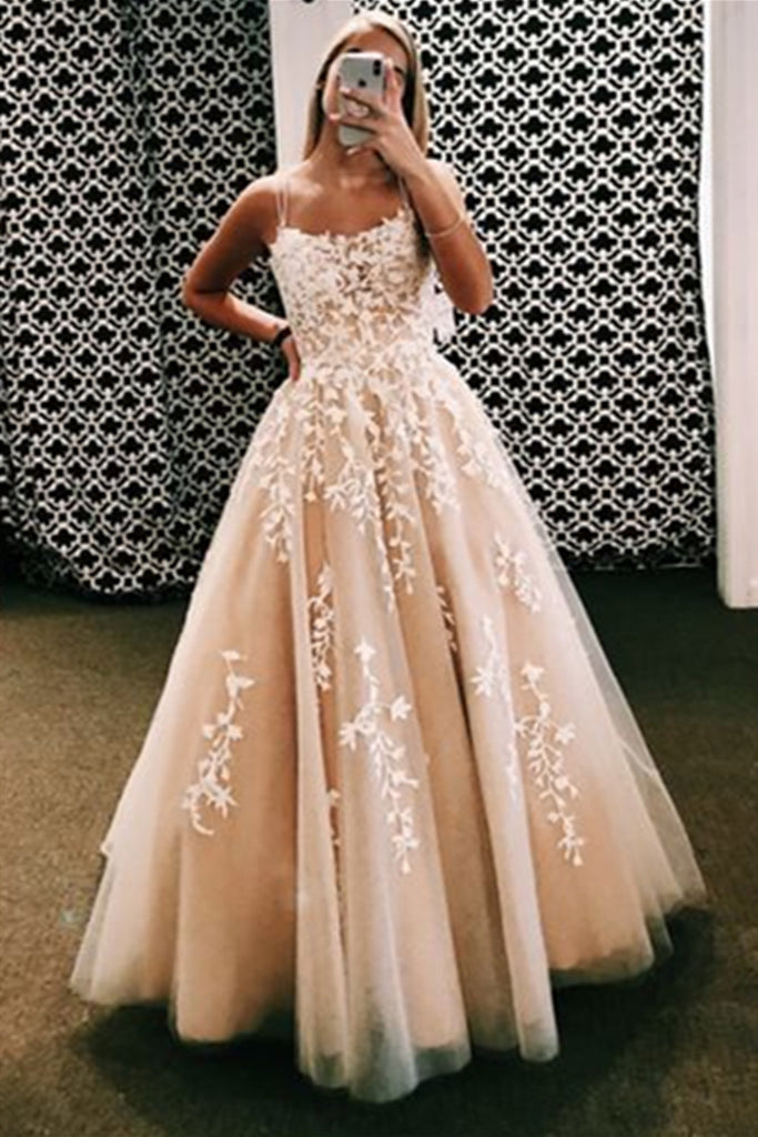 Backless Champagne Lace Long Prom Dresses Champagne Lace Formal Eveni Abcprom 9786