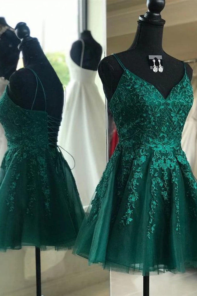 green lace formal dress