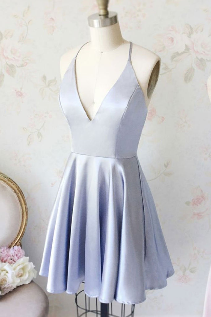 blue short dress formal