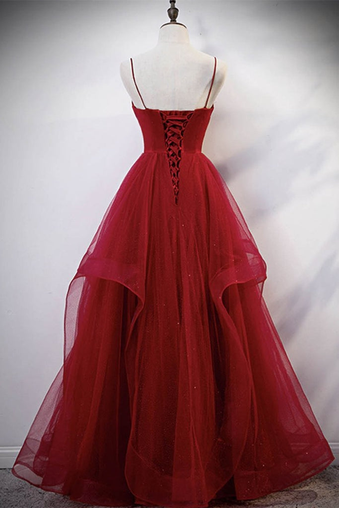 Elegant V Neck Open Back Sequins Burgundy Long Prom Dress Shiny Burgu Abcprom 
