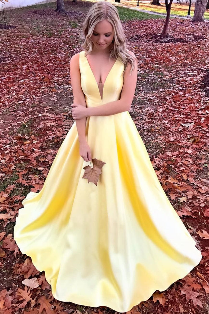 yellow long party dress