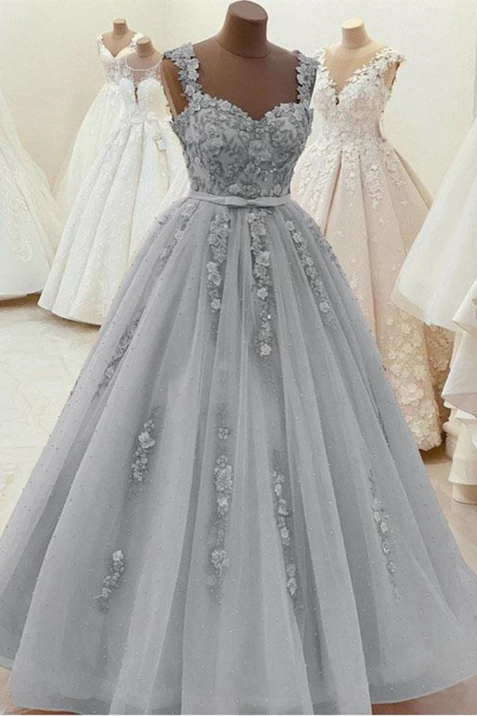 grey floral dress for wedding