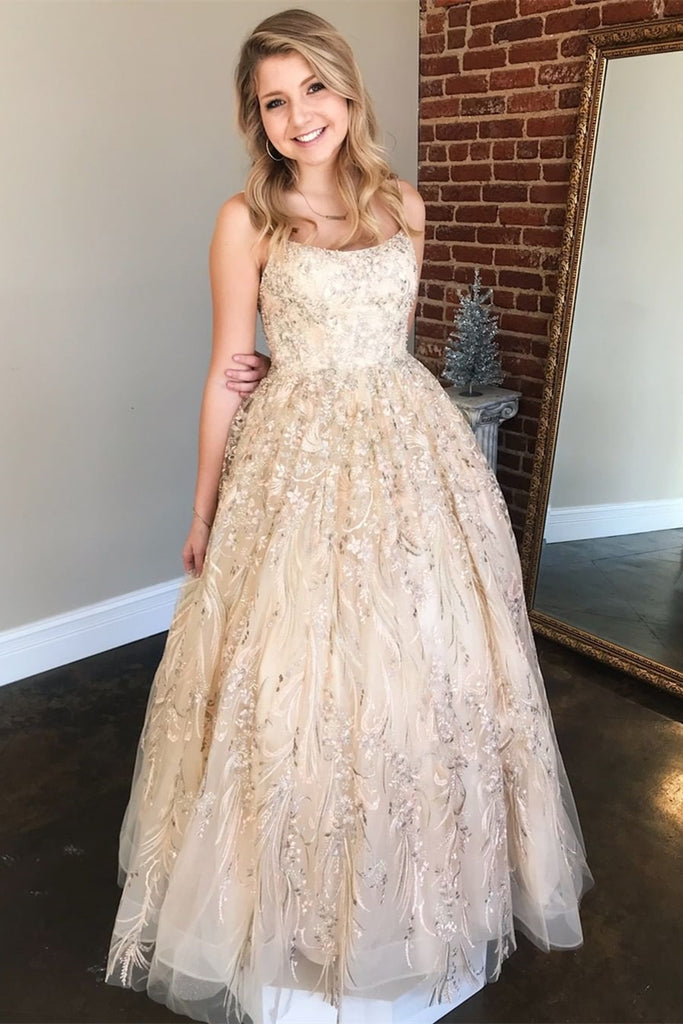 champagne evening gown