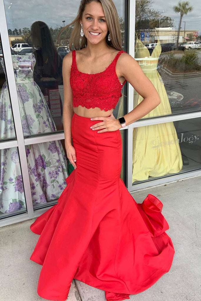 red prom two piece