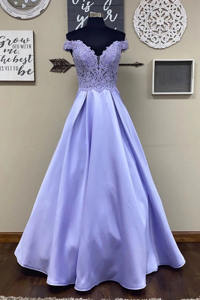 purple lace prom dress