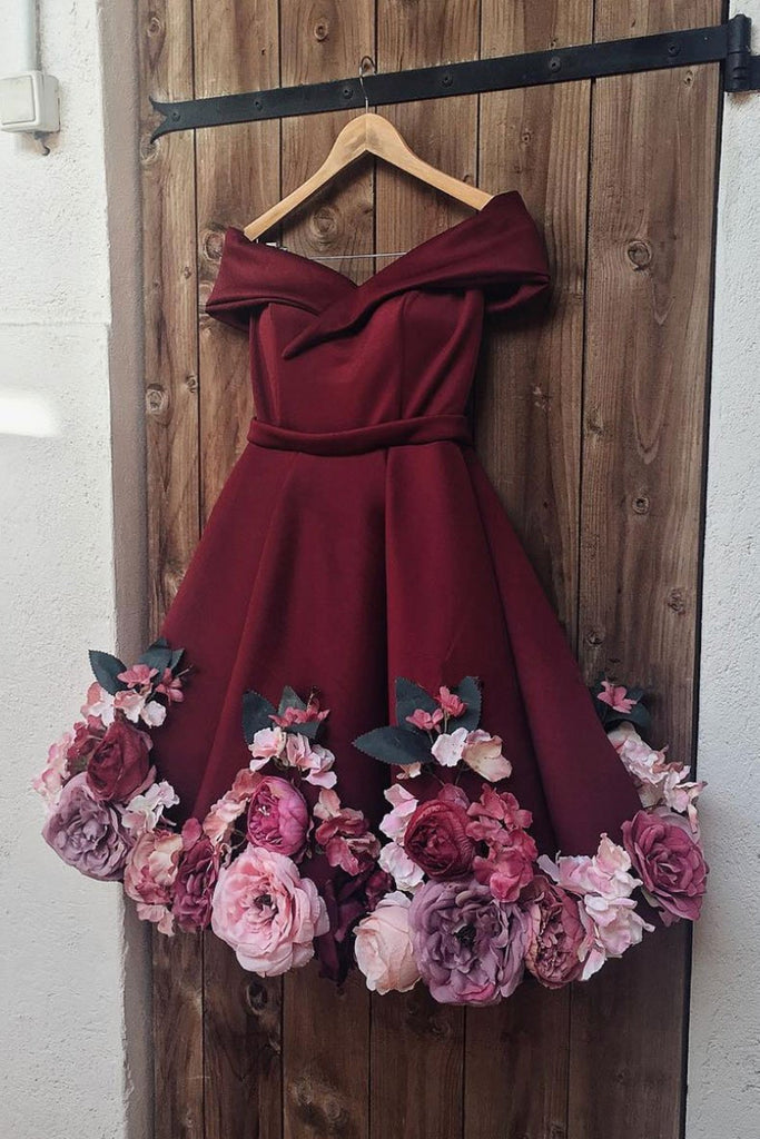 burgundy formal dresses short